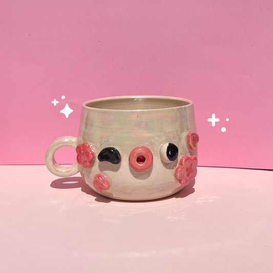 Seconds iridescent flower mug