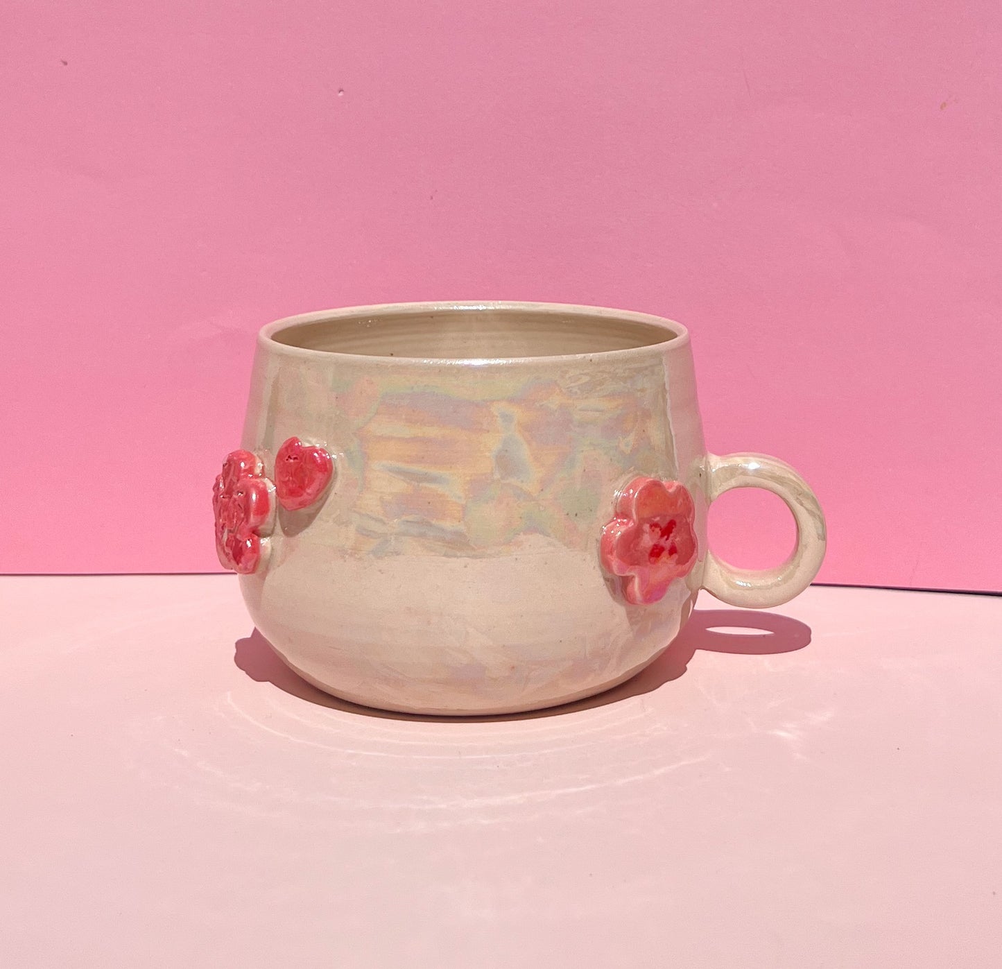 Seconds iridescent flower mug