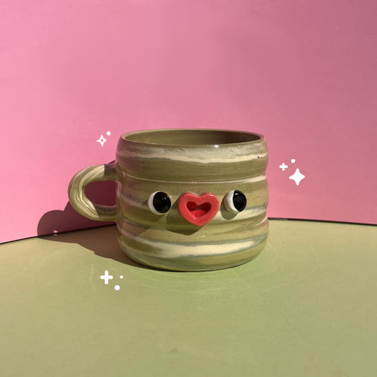 Tall matcha swirl mug