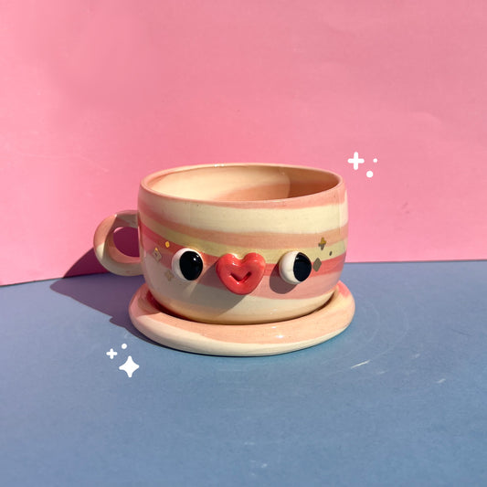 Rosy swirl cappuccino set