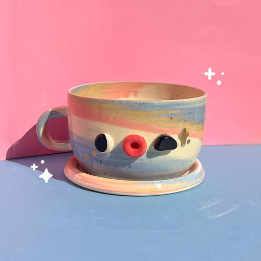 Pastel cappuccino set