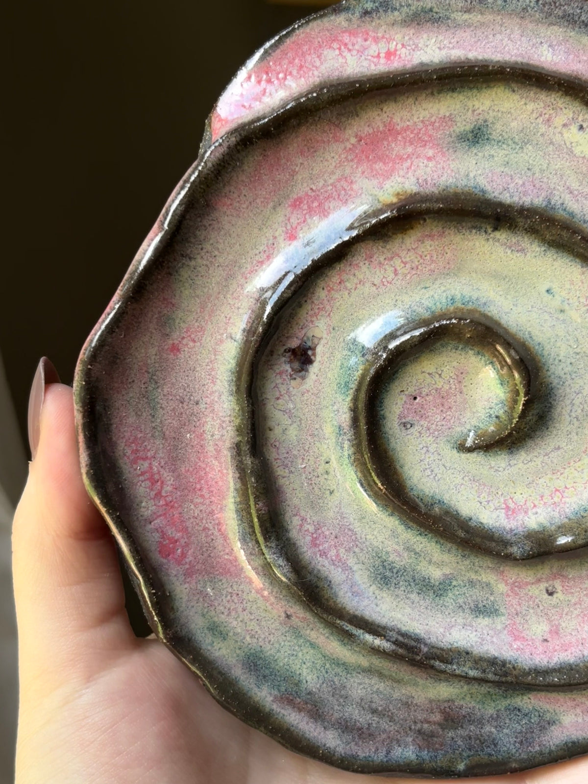 Raspberry Blooms Trinket Dish
