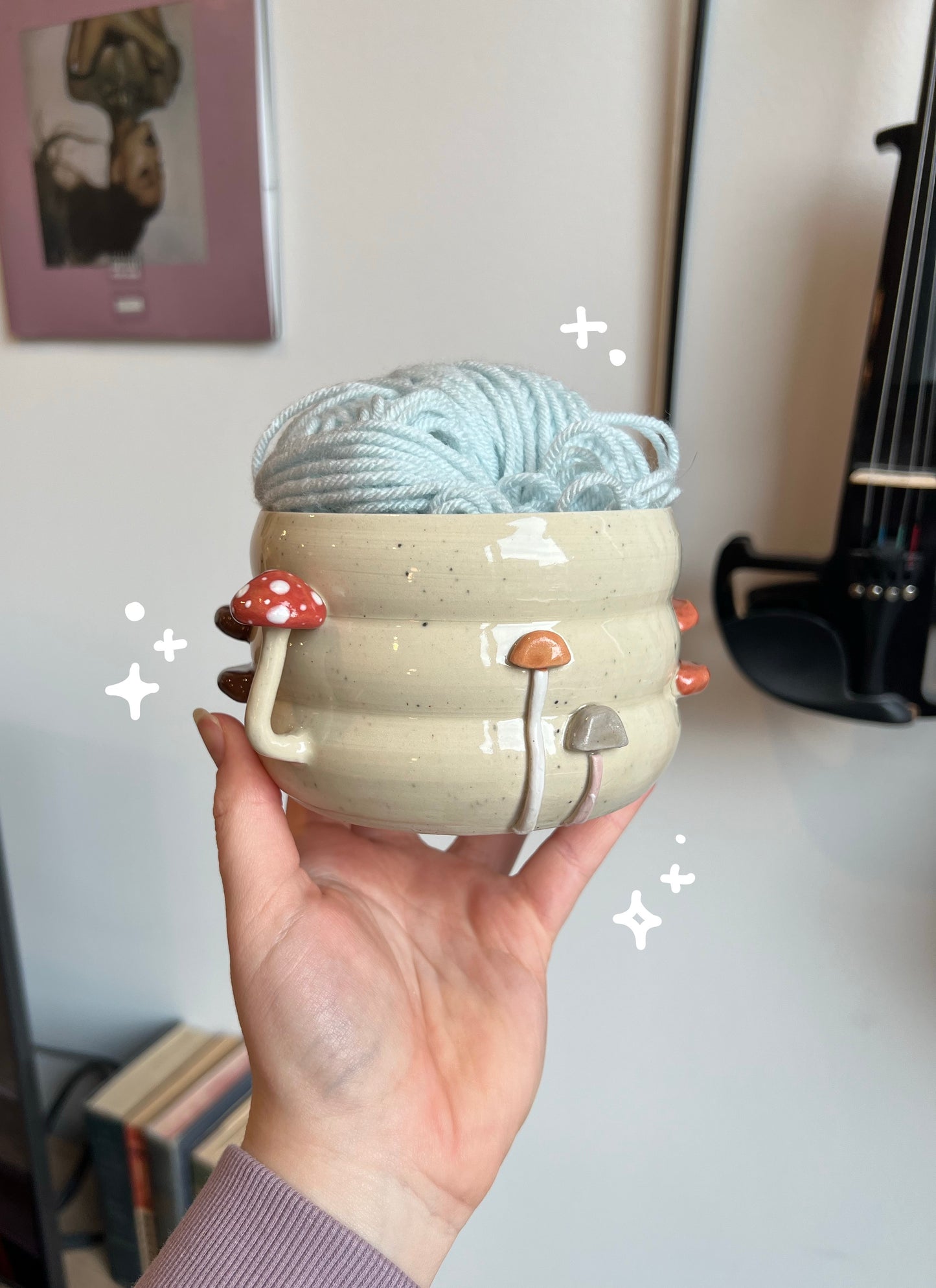 Mushroom yarn bowl