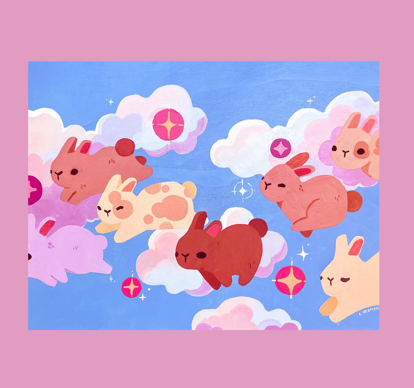 Cloudy bunny print