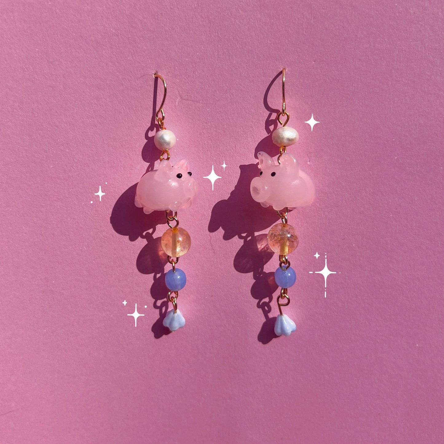 Piggy beaded earrings