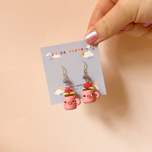 Flower mug earrings (Patreon exclusive)