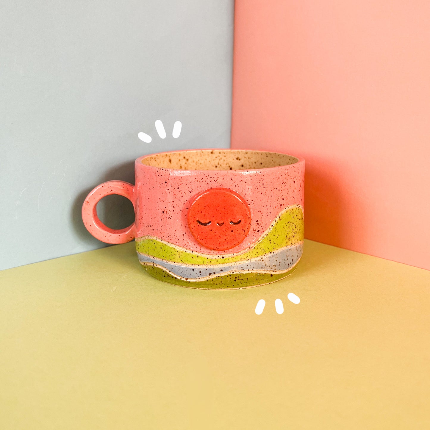 Red sunrise mug