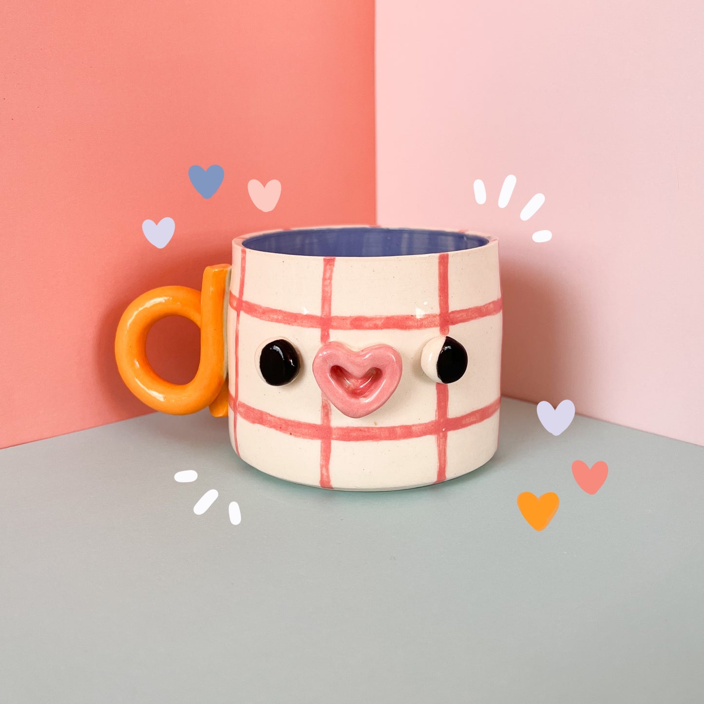 Pink & yellow love mug