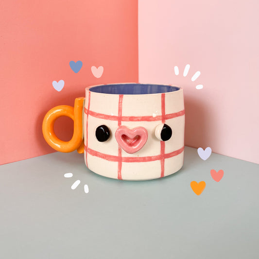 Pink & yellow love mug