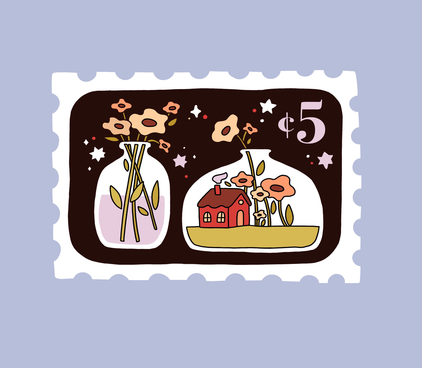 Postal stamp sticker