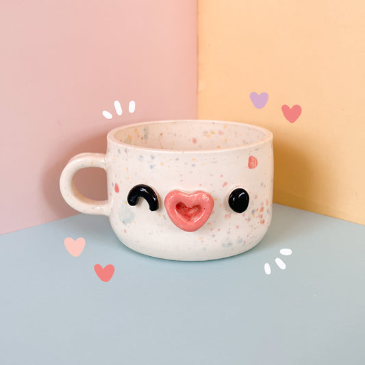 Rainbow speckled mug