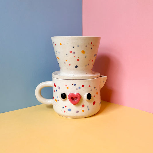 Rainbow speckled pour over set