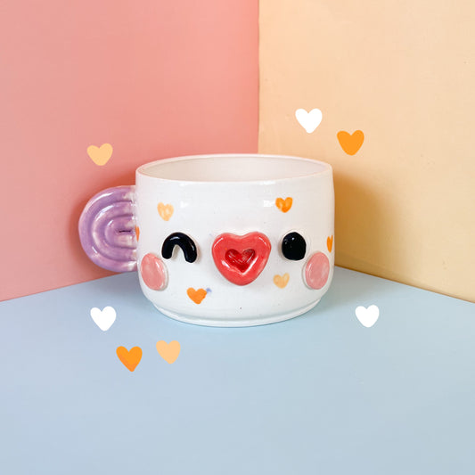 Yellow hearts mug