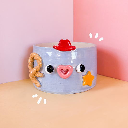 Huckleberry Blue: cowboy planter