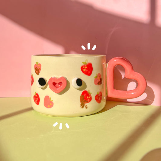 Strawberry heart mug