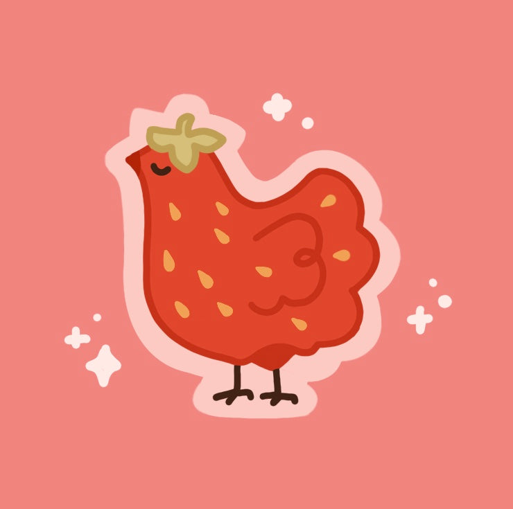 Strawberry chicken sticker