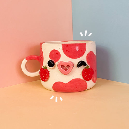 Strawberry cow mug