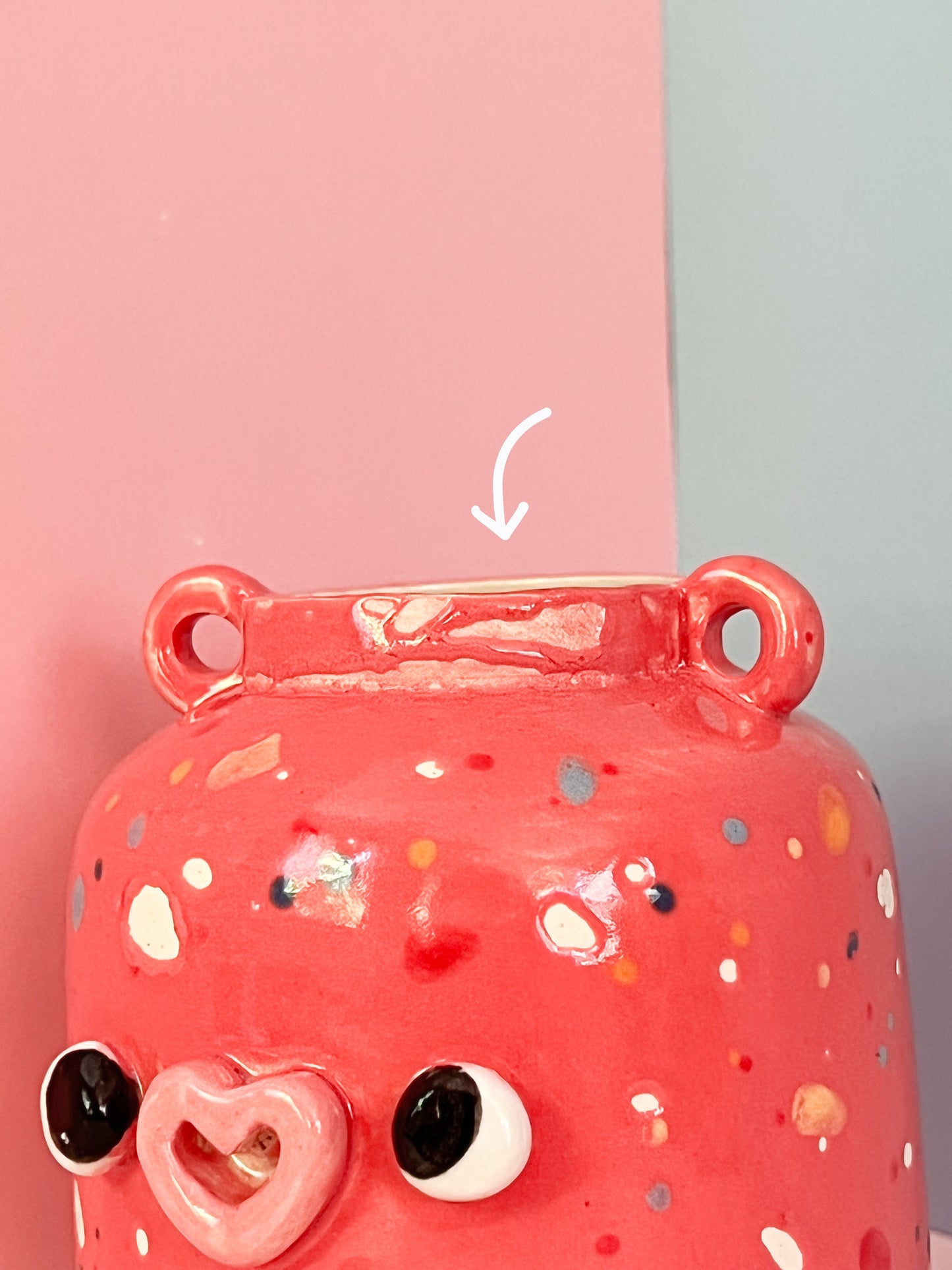 Pink speckled vase