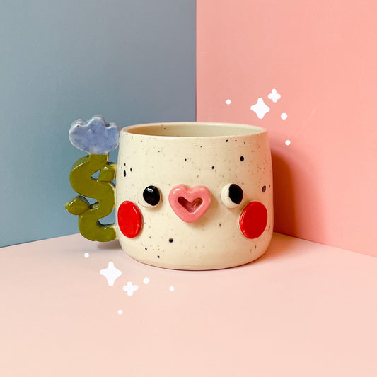 Flower handle mug