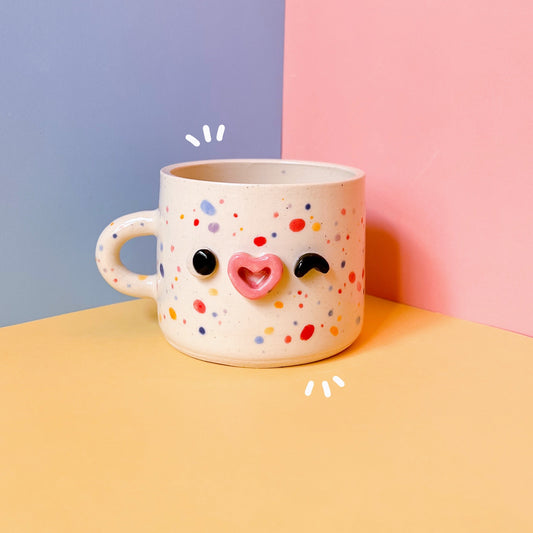 Rainbow speckled mug