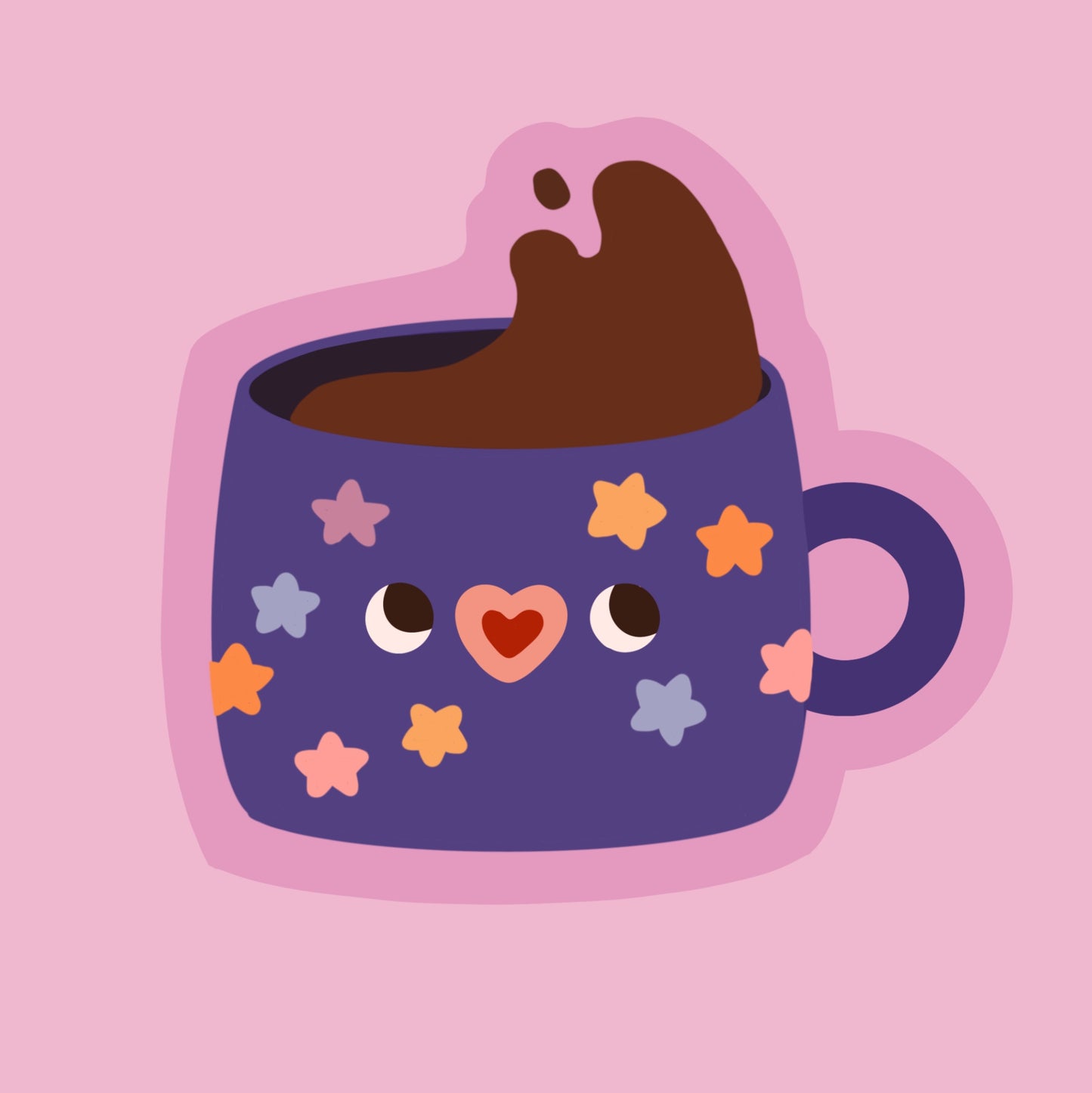 Starry mug sticker