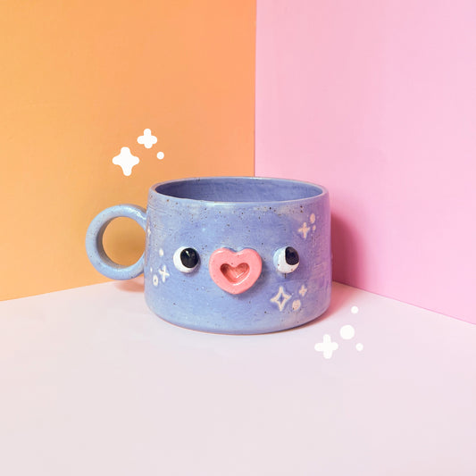 Blue sparkle ghost mug