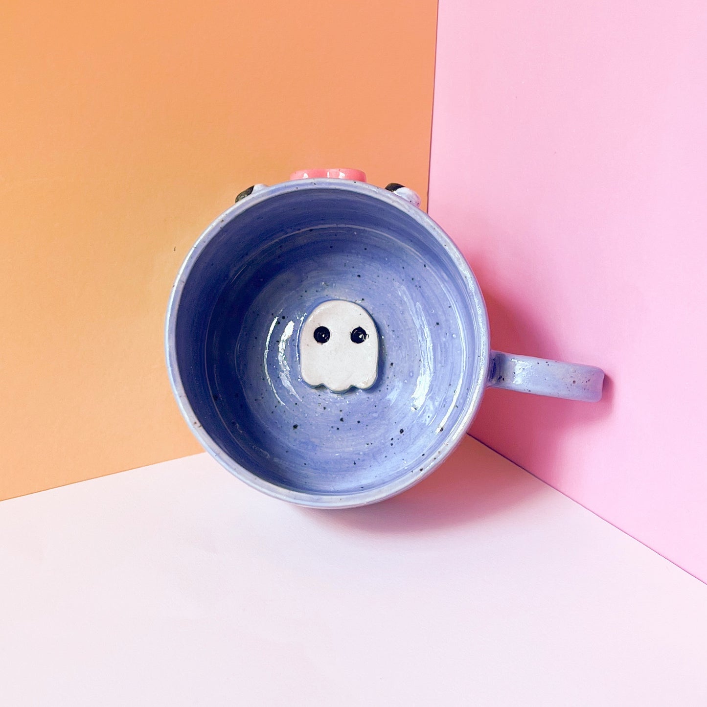 Blue sparkle ghost mug