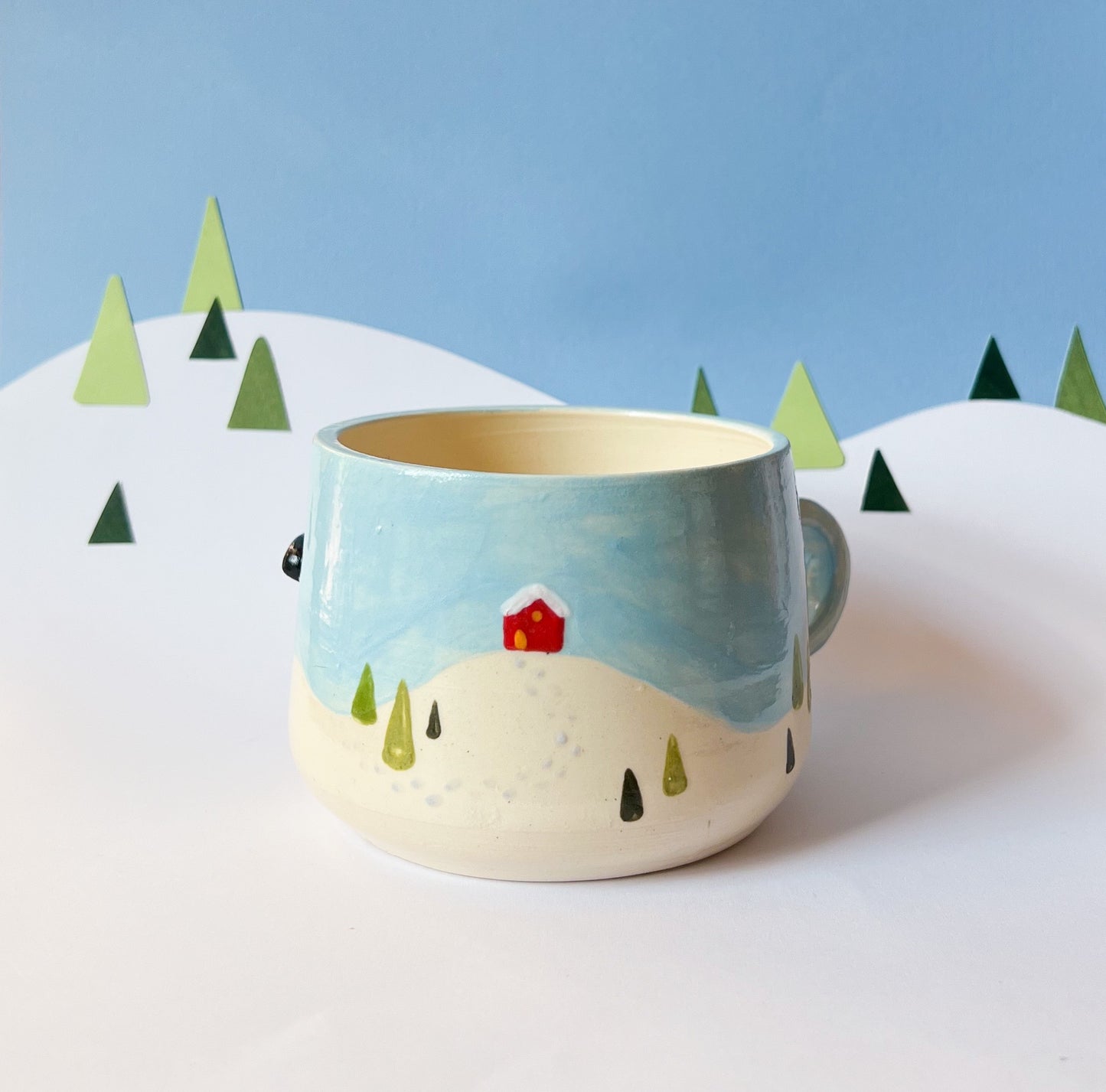 Snowy fields mug