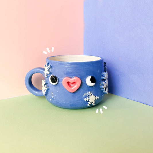 Blue snowflake mug