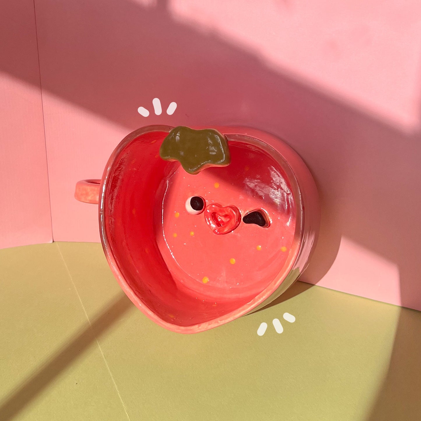 Pink strawberry mug