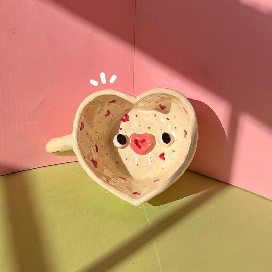 Handbuilt heart mug