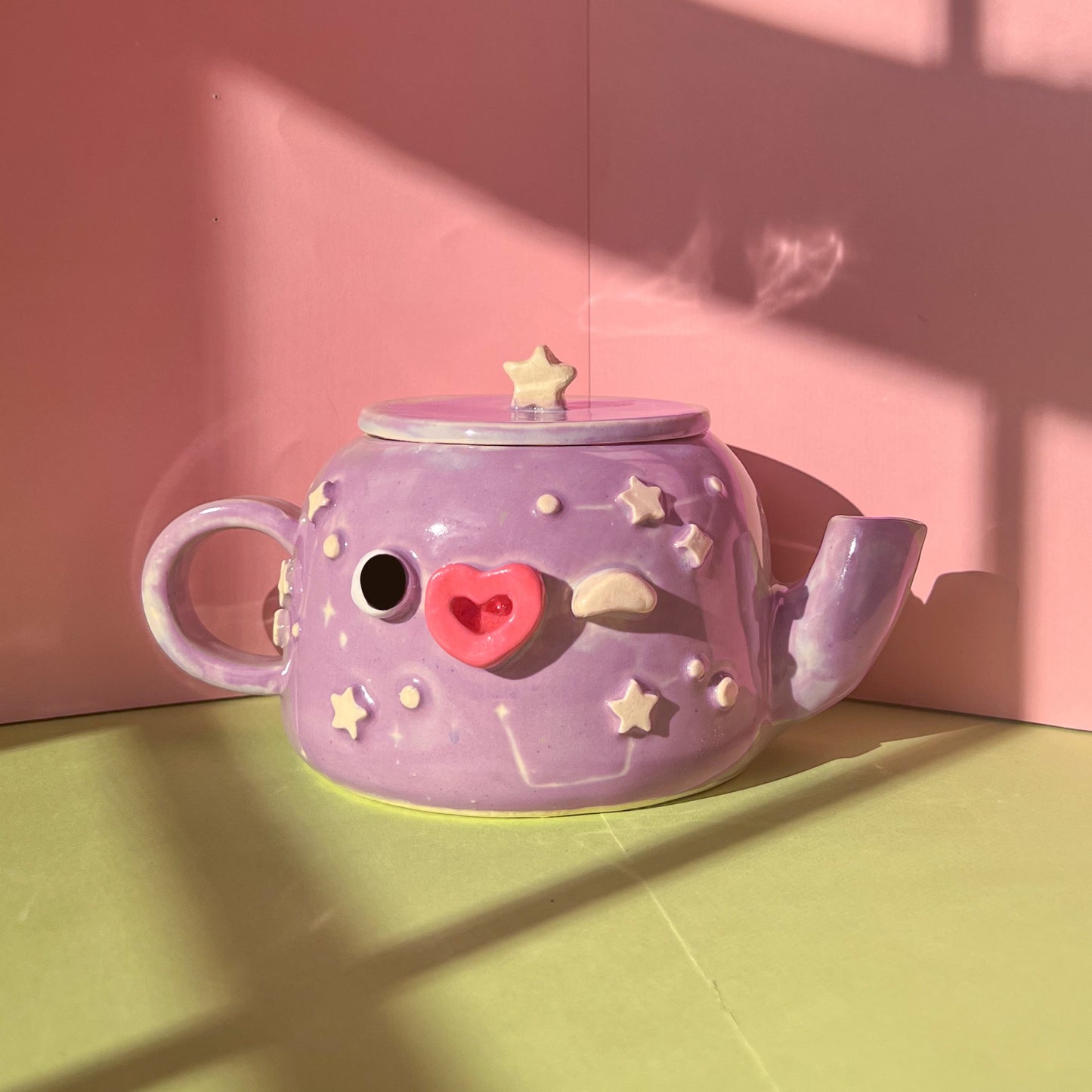 lilac starry teapot