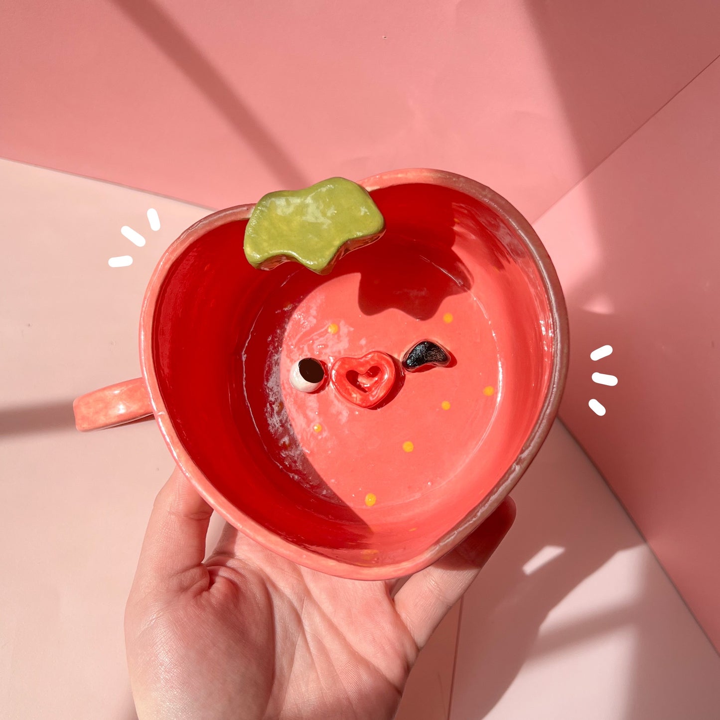 Pink strawberry mug