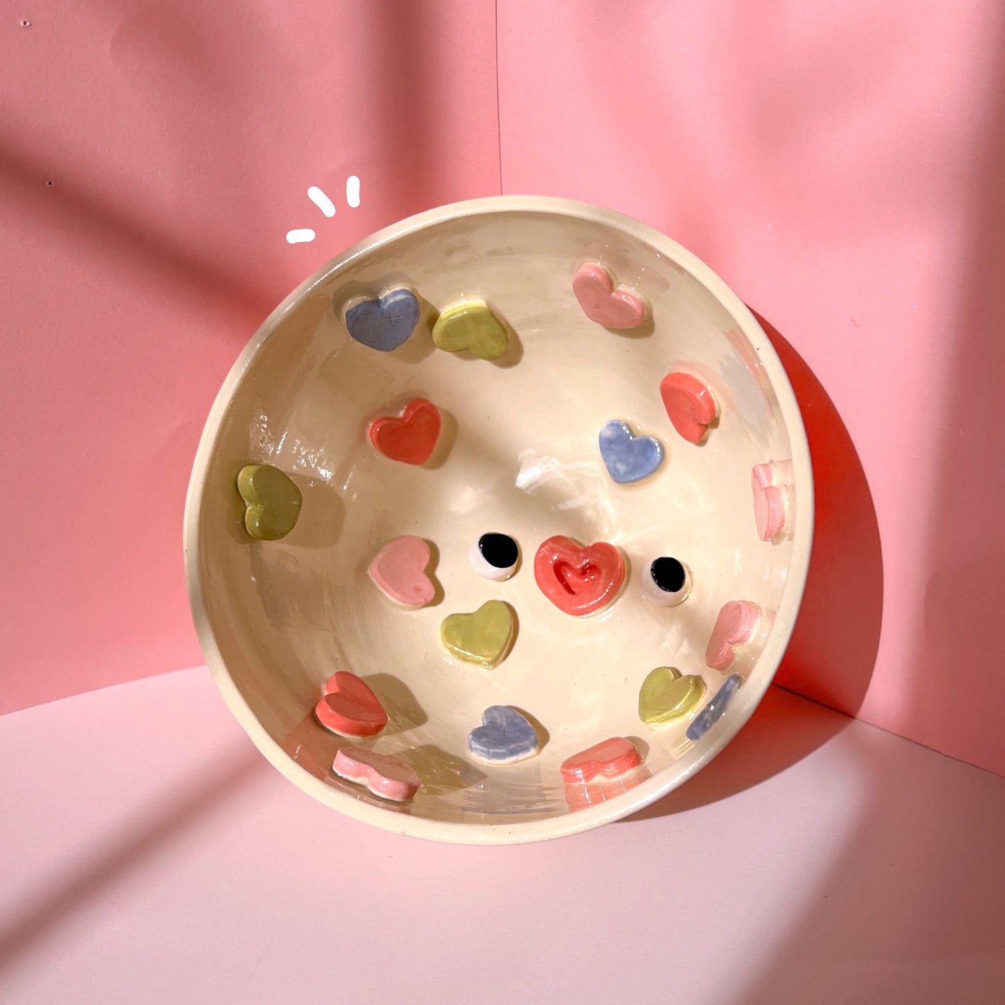 Candy heart cereal bowl