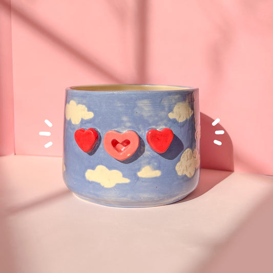 Cloudy heart planter