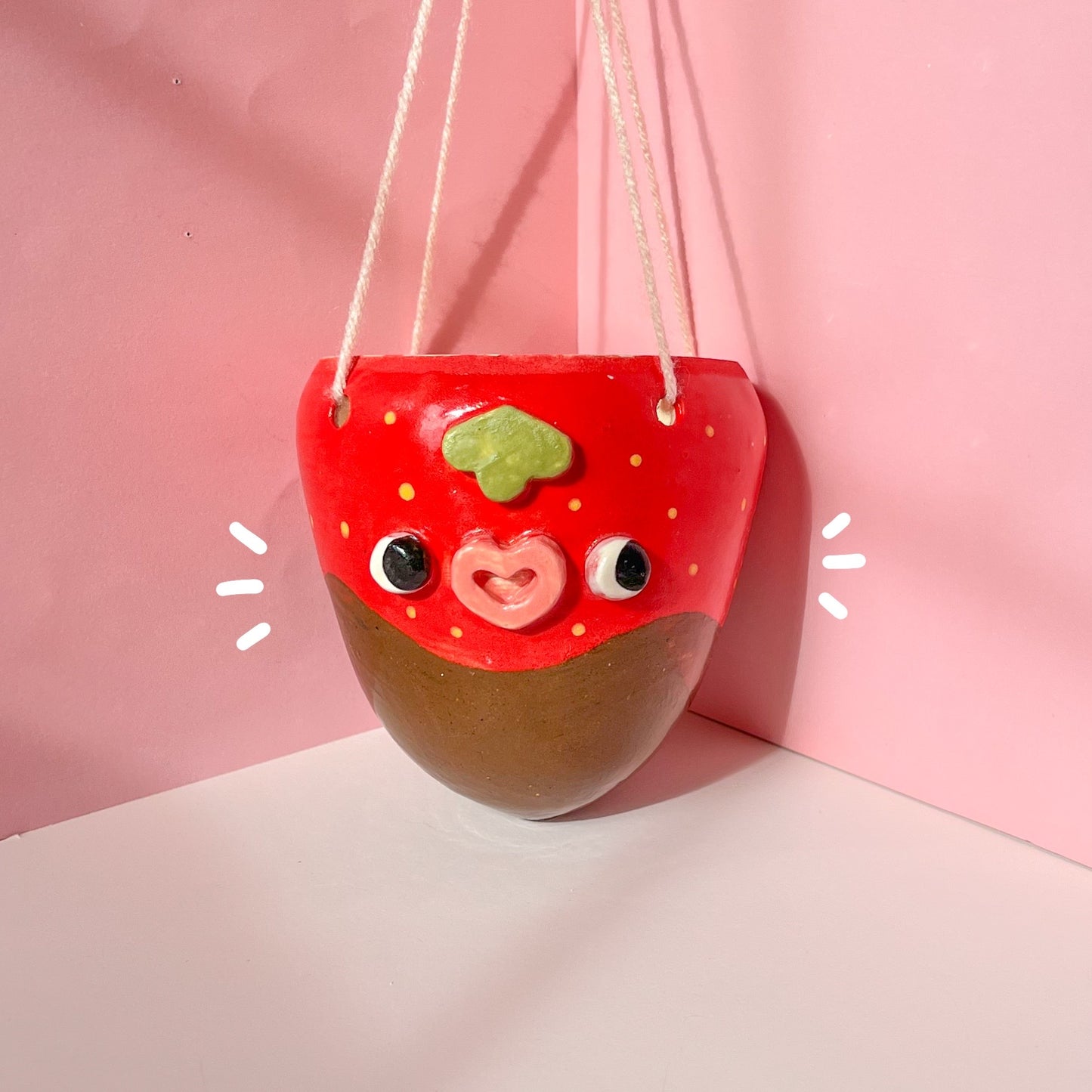 Chocolate strawberry hanging planter