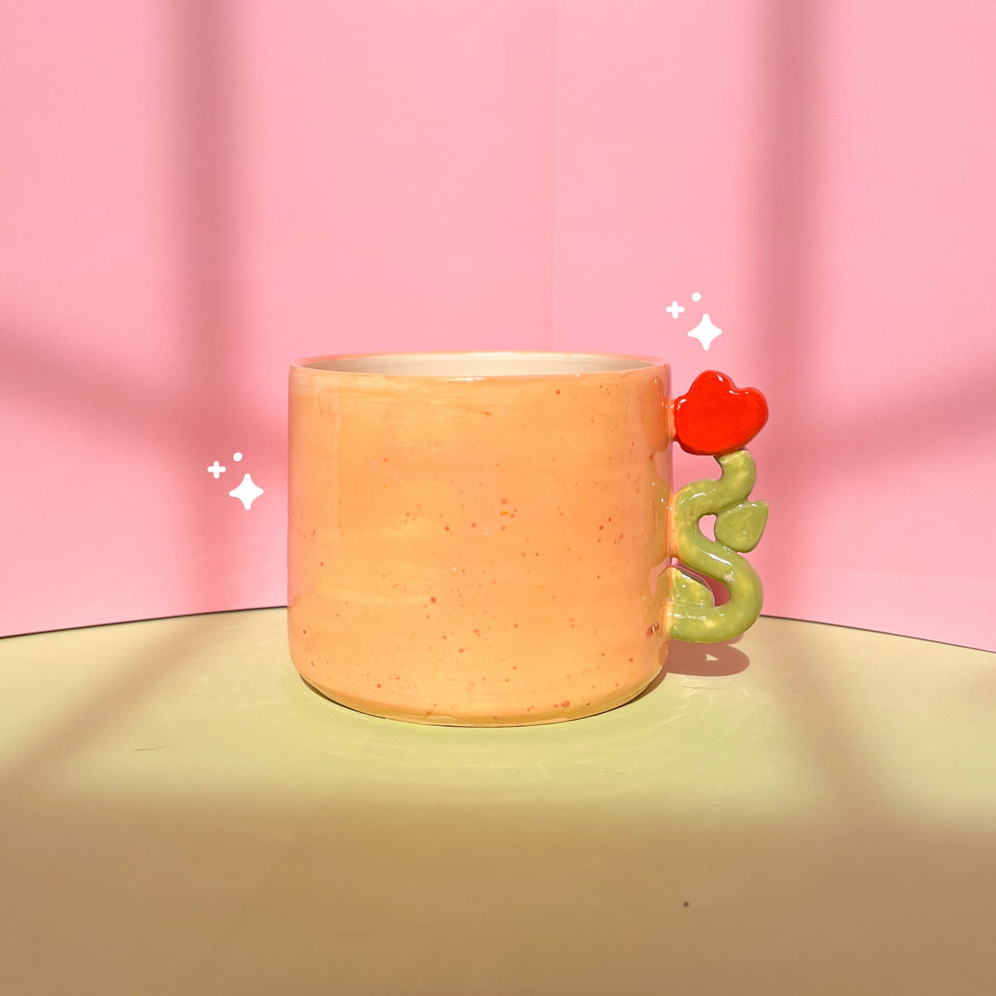 Peachy flower mug