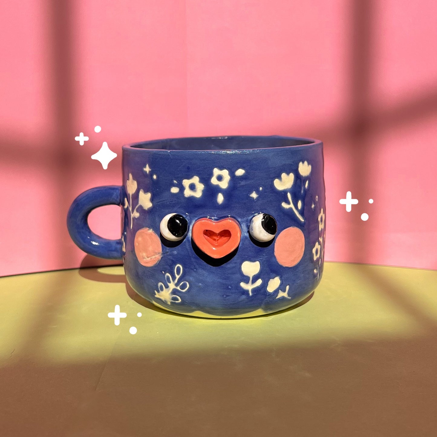 Blue flower mug