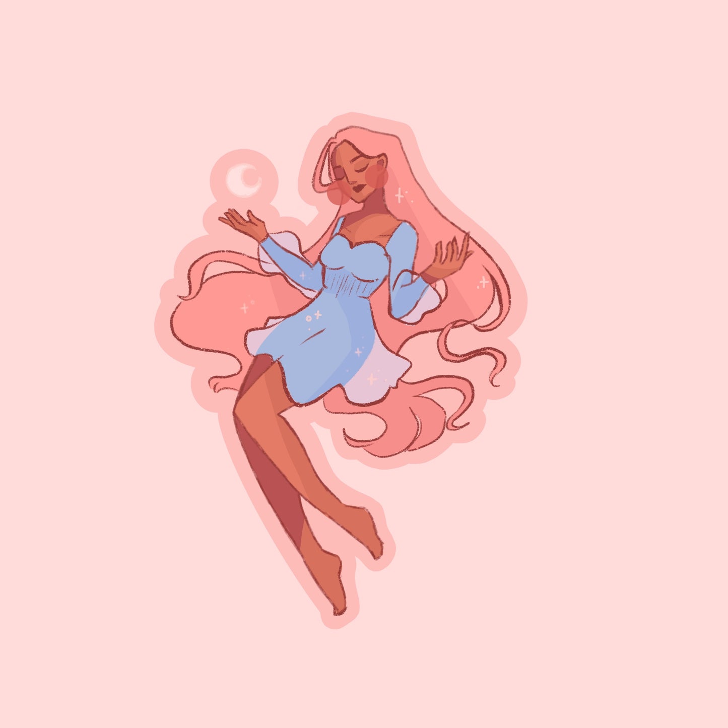 Pink Haired Girl Sticker